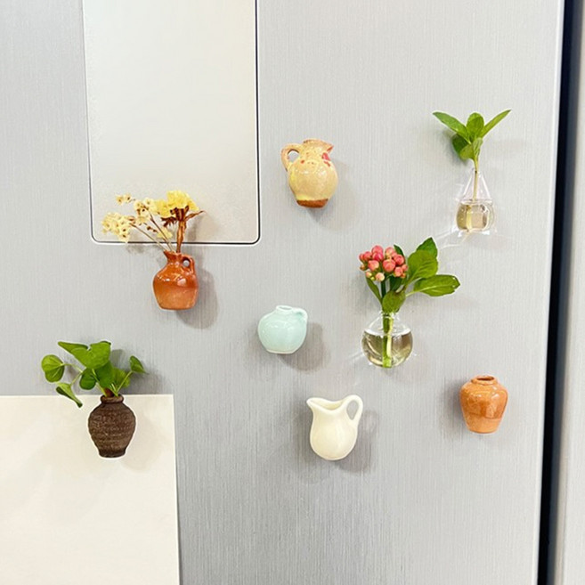 달항아리 유리 꽃병 오브제 백자 냉장고 자석 Ver.2, 6