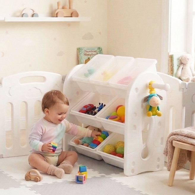 미루 야무진 3단 애니 정리함 세트, 애니화이트, 1개