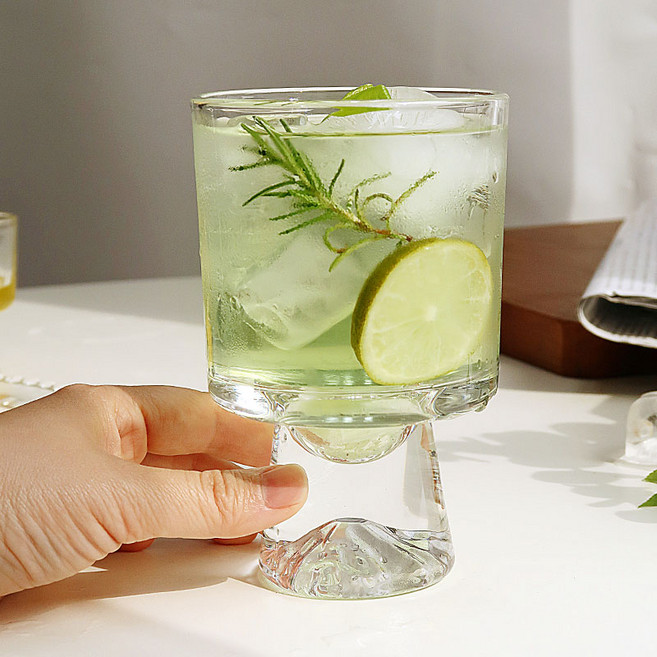 오엠 빈티지 고블렛 유리컵 340ml, 6개, 투명