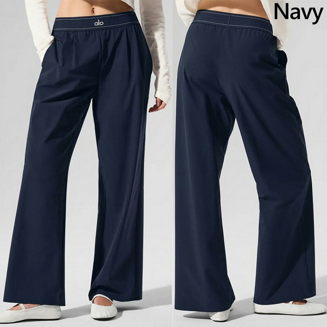 ALO 알로 하이웨스트 테이프 우븐 밴딩 캐주얼 얇고 날씬해 보이는 드라이 팬츠로 코디하기 좋은 요가 팬츠