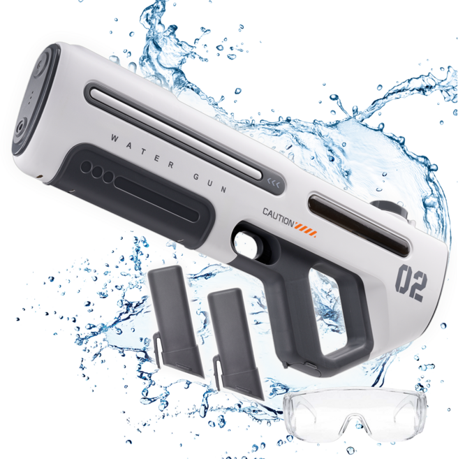 퍼니버스 파워샷 전동 물총 자동 급수 대용량 네오, 1개, 루나 화이트