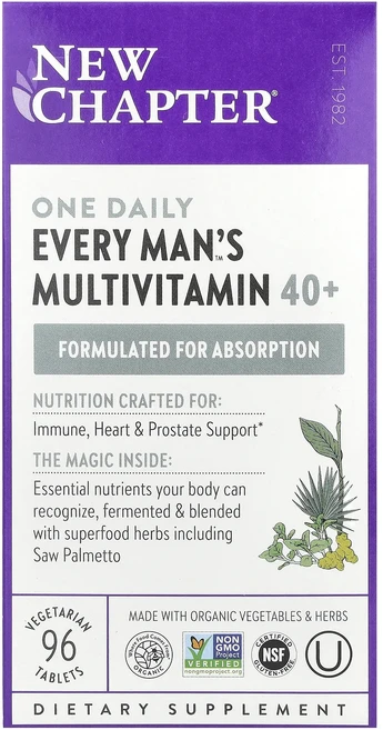 몸관리하세요 겨울입니다 New Chapter One Daily Every Man's™ 종합비타민 40세 이상 식물성 정제 96정 특별관리진행, NewChapterOneDailyEveryMans종합비, 1개 - 쿠팡