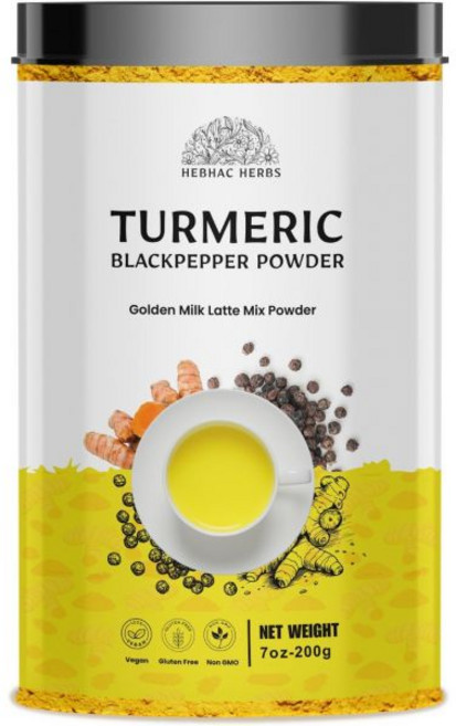 Hebhac Herbs 우유 밀크 파우더 가루 분말 강황 커큐민 가루와 후추 라떼 믹스와 골든 인스턴트 음료 믹스, Hebhac Herbs 우유 밀크 파우더 가루 분말 강