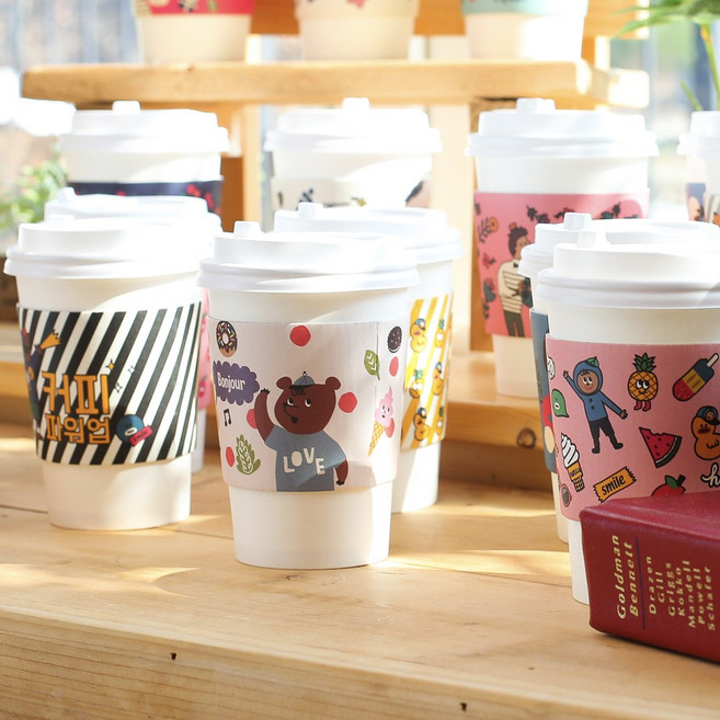 PET 92파이 14/16/20호환 테이크아웃 아이스컵 홀더 랜덤 20종, 1개, 500개입