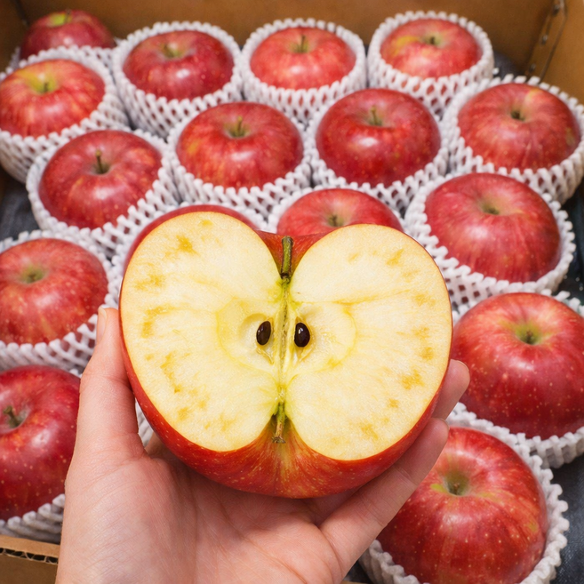 [1+1 특별행사] 청송 씻어나온째로 먹는 꿀든 햇 사과 5KG 대과 (총 10키로 배송), 1박스, 10KG