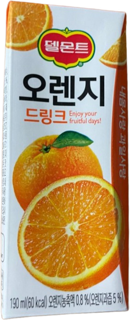 델몬트 드링크팩 오렌지 190ml, 2개