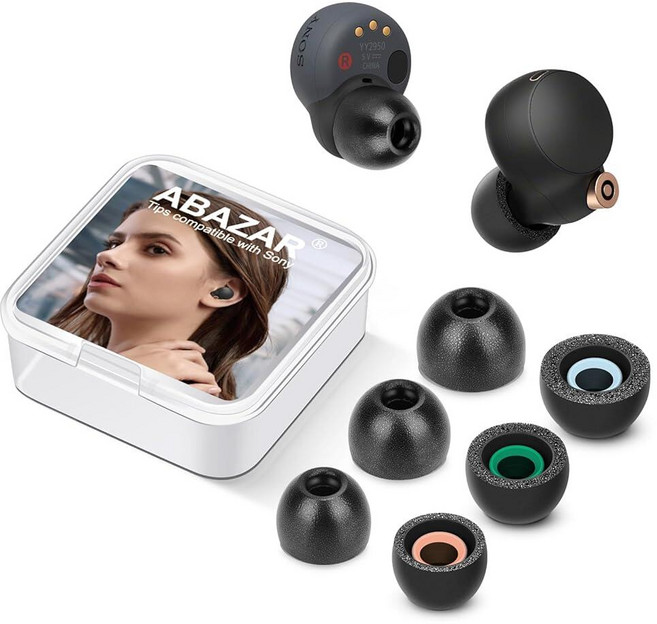 소니 시리즈용 메모리 폼 팁 WF-1000XM4 / XM3 / WF-C500 /WF-C700N/ Linkbuds S 소니 트루 와이어리스 이어폰용 미끄럼 방지 교체용 이어, 소니 시리즈용 메모리 폼 팁, WF-1000XM4 /