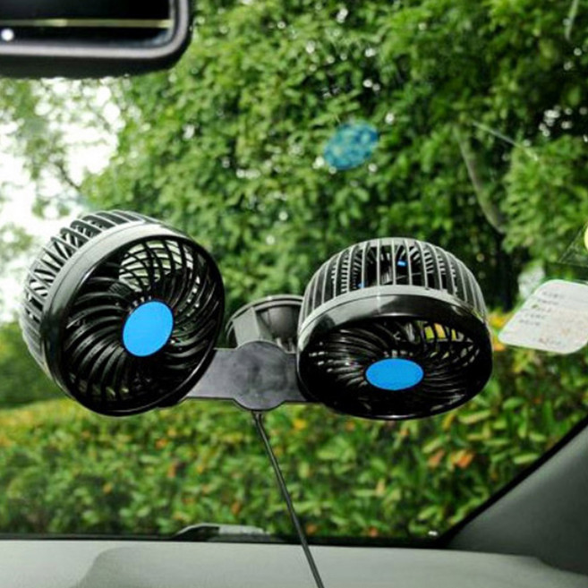 KC인증 24V 화물 대형 트럭 지게차 중장비 12V 자동차 듀얼 선풍기, 흡착듀얼차량선풍기12V