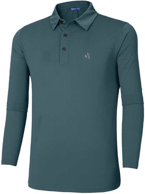 [김영주골프] 남성 카라 긴팔 티셔츠_스판 메쉬 에어리움