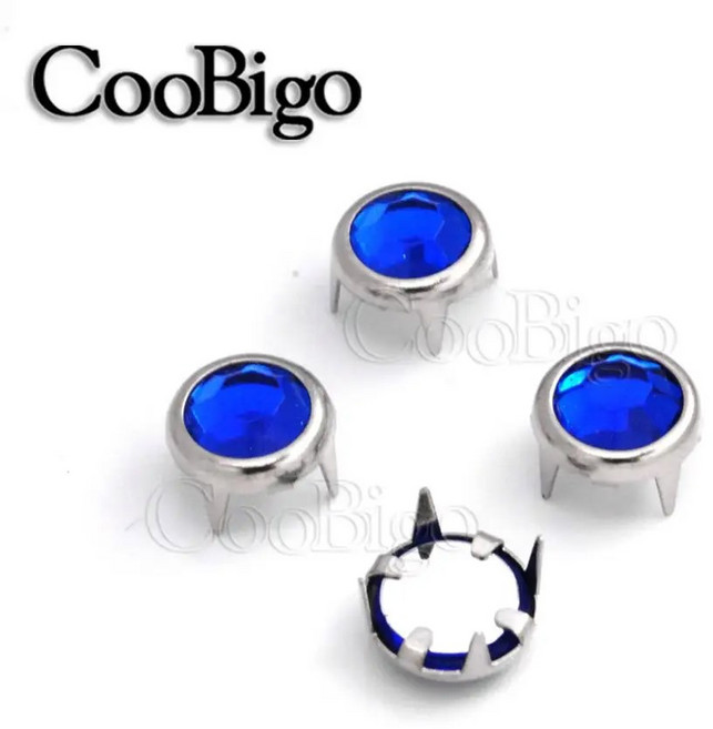 모조 다이아몬드 클로 크리스탈 스터드 리벳 펑크 네일 헤드 DIY 가죽 공예 모자 가방 신발 의류 벨트 스파이크 액세서리 8mm 100, Color 10, 1개