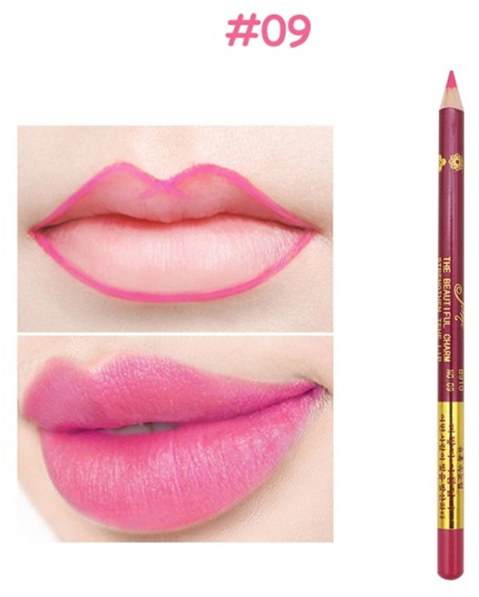 립글로즈 립틴트 립밤 립라이너 잘 지워지지 않는 착색 타투 립스틱 틴트 1pc 방수 매트 립 라인 펜 입술 아이 라이너 블러쉬 메이크업 롱래스팅 문신 스케치 염료 라이너 연필, 09, 1개