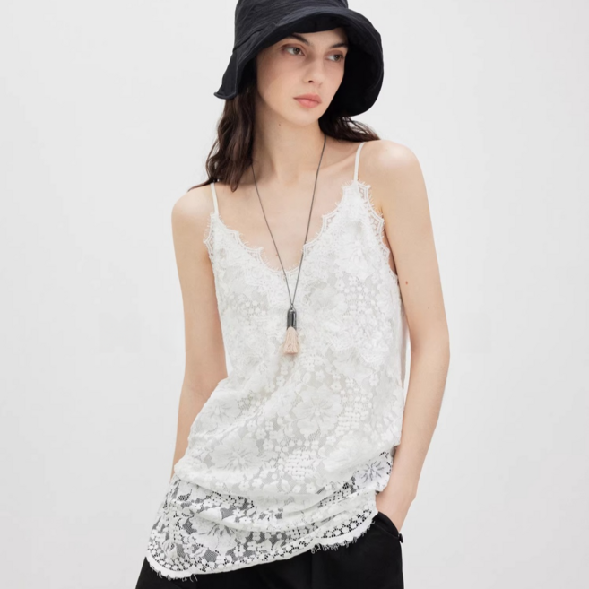 2026 루즈핏 V넥 레이스 캐미솔