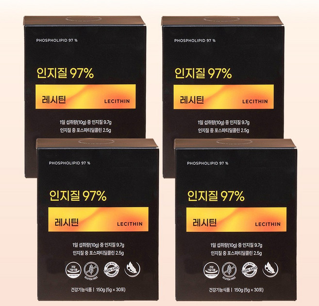 카낼웰라이프 인지질 97% 레시틴, 4박스, 150g