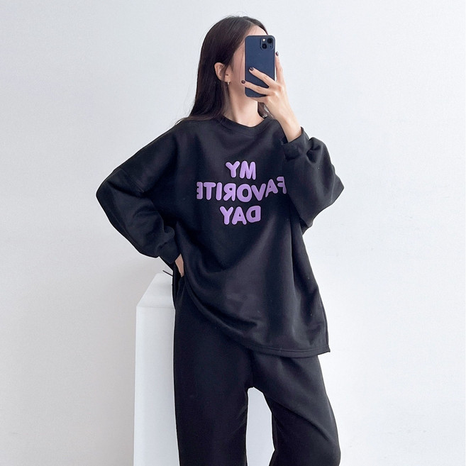 르엠마 SET [기모안감] 맨투맨 조거팬츠 여자트레이닝세트 홈웨어 츄리닝 여성트레이닝세트 여자운동복 여성운동복 기모 여성 긴팔 트레이닝 세트 81368