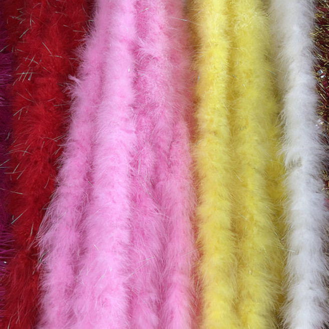 깃털모루 크리스마스모루 크리스마스장식 복고풍 성탄절 복고 트리장식, 노랑, 1개