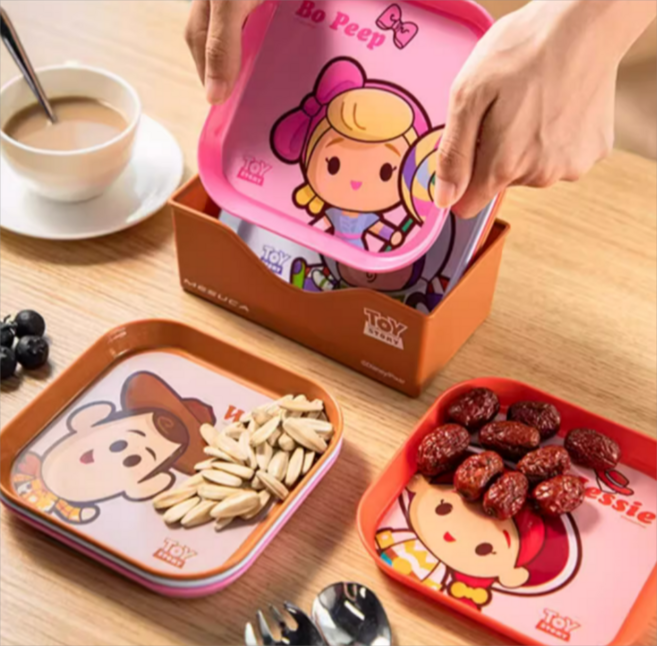 [그루비마켓] 디즈니 토이스토리 다용도 접시 세트 캐릭터 버즈 우디 제시 보핍 가정용 고급 플라스틱 과일 스낵 접시 뼈 접시 세트, 01 토이스토리 다용도 접시 세트, 1개