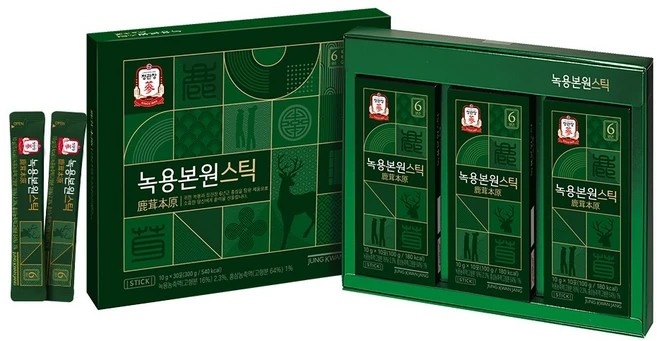 [유통기한임박특가] 정관장 녹용 1박스 직장인 어린이 청소년 수험생 녹용 스틱포, 1개, 30회분 - 쿠팡