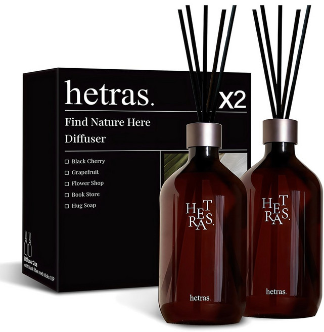 헤트라스 프리미엄 디퓨저, 호텔우드, 500ml, 2개