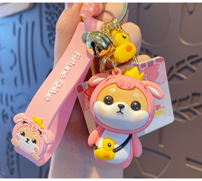 이카이즈 시바견 12띠키링 피규어 자동차 키홀더 가방고리 열쇠고리, 돼지띠, 1개
