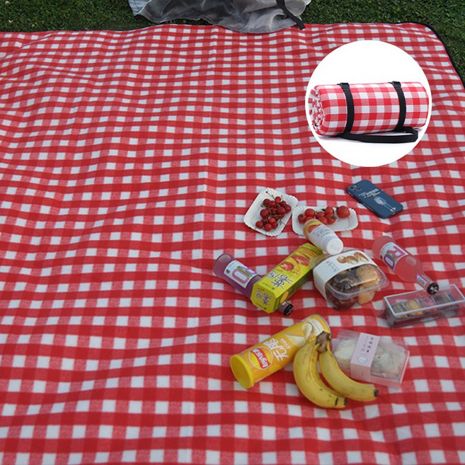 하스몰 프리미엄 방수 매트 피크닉 대형 돗자리, 레드 체크