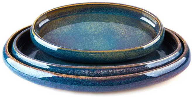 수석 받침대 공예품 장식품 스톤 그릇 수반 돌 진열대 돌 화분 암석, 17. 흑유 사각형 40cm 세라믹