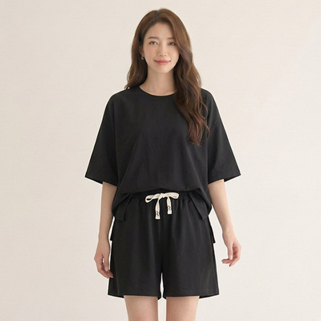 드마엘 여성 엔토 루즈핏 투피스 반팔 트레이닝복 세트 (4color)+델로나