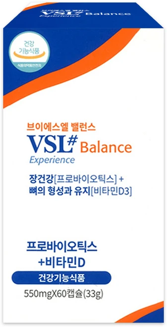 [VSL3] 브이에스엘 밸런스 (생유산균 + 비타민D) 60 캡슐 2개월분, 60정, 1개 - 쿠팡