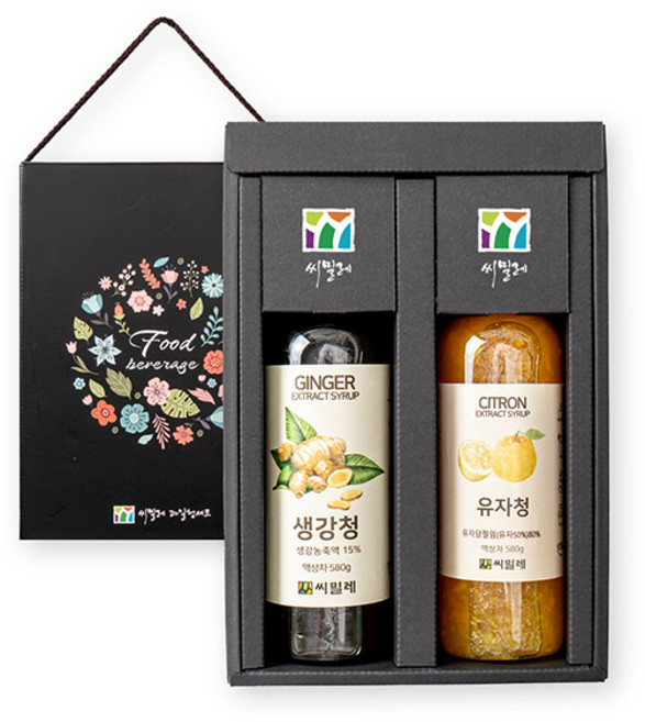 [씨밀레] 국내산 유자청&생강청 혼합세트, 1세트, 유자청 580g + 생강청 580g