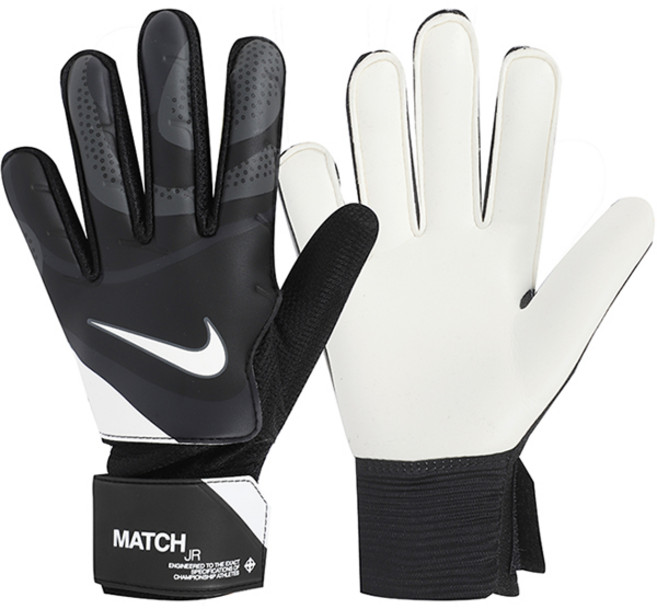 나이키 주니어 축구장갑 골키퍼장갑 GK 매치, 블랙+다크 그레이+화이트, 1개