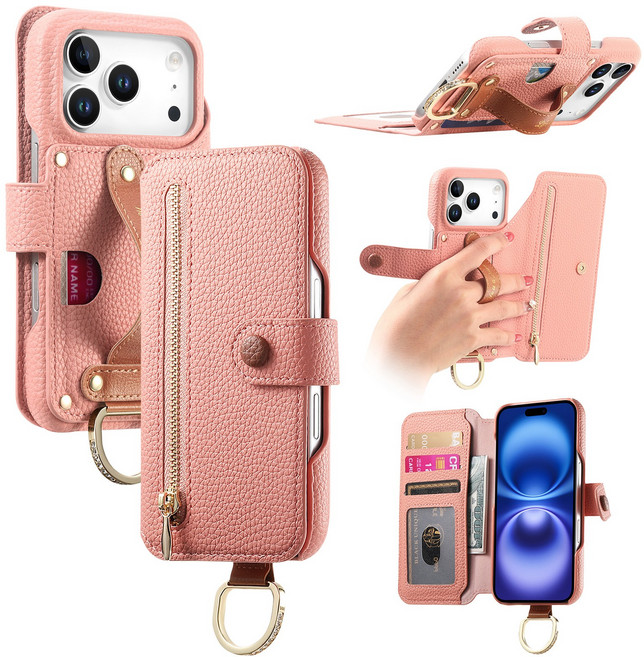 VELOA 아이폰 17 16 프로 프로맥스 카드수납 지갑형 PU 레더 여자 케이스