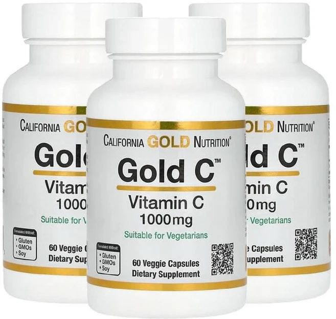 CGN 골드씨 골드C 비타민C 1000mg 60캡슐 3병 캘리포니아 고약사 VitaminC, 60정, 3개 - 쿠팡