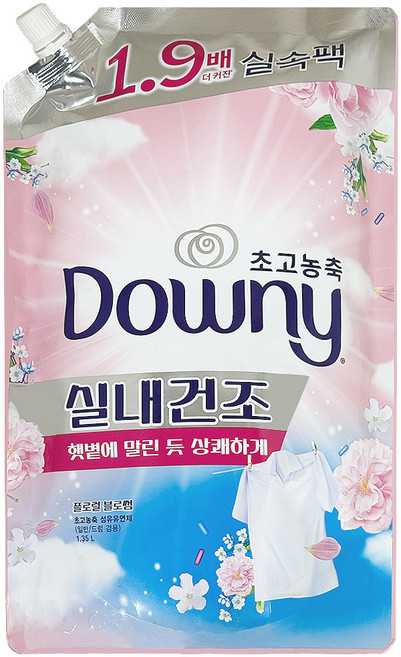 다우니 플로럴 프레쉬 실내 건조 핑크 1.35L 리필, 1개