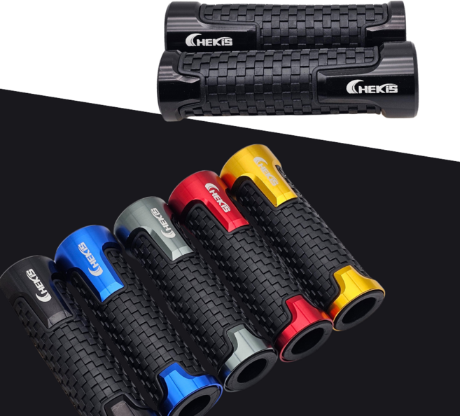 CHEKIS 핸들그립 PCX NMAX FORZA XMAX 등 범용그립 그립감우수, 블랙, 1세트