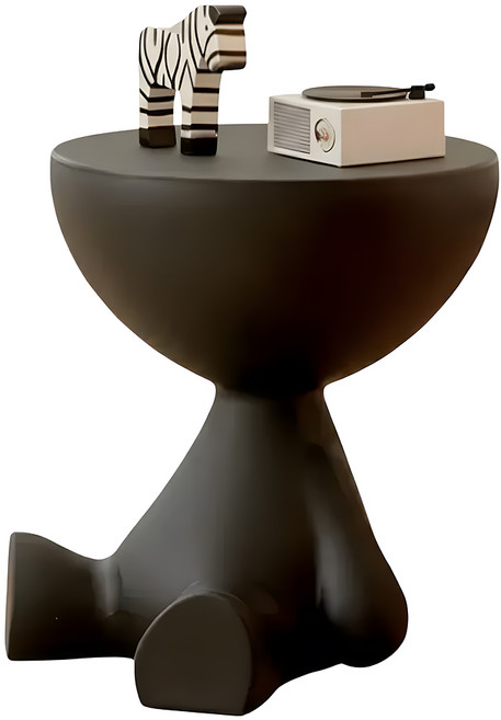 마일드하우스 귀여운 인형모양 수납 미니 협탁 테이블, 블랙