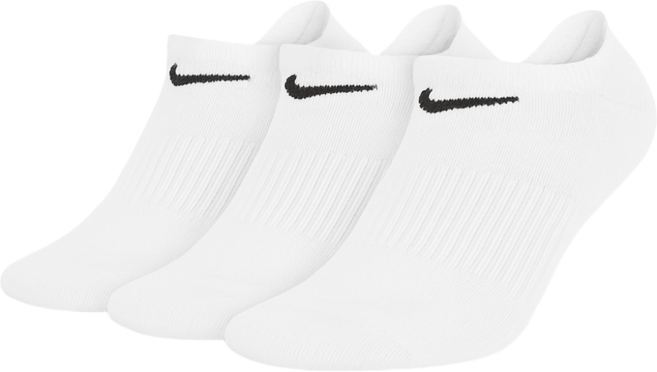나이키 에브리데이 쿠션 노쇼삭스 SX7673-100 3켤레 1팩, 화이트, 1세트