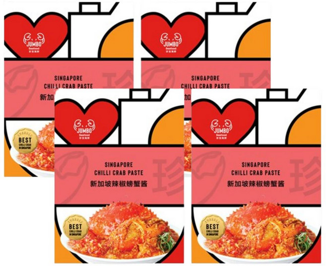 JUMBO SINGAPORE CHILLI CRAB PASTE 150g 4개 싱가포르 칠리크랩 페이스트 소스