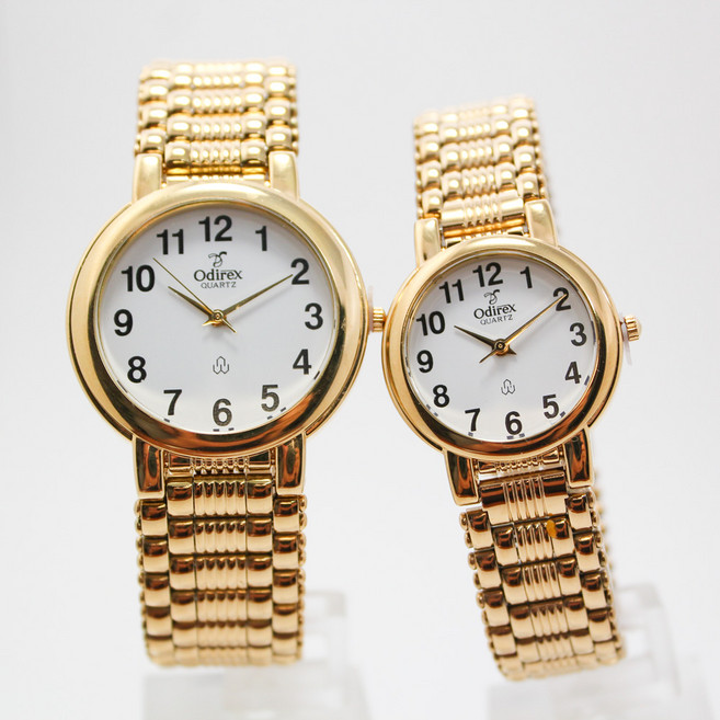 Odirex 국내생산 금장 정장 예물 아날로그 메탈밴드 손목시계