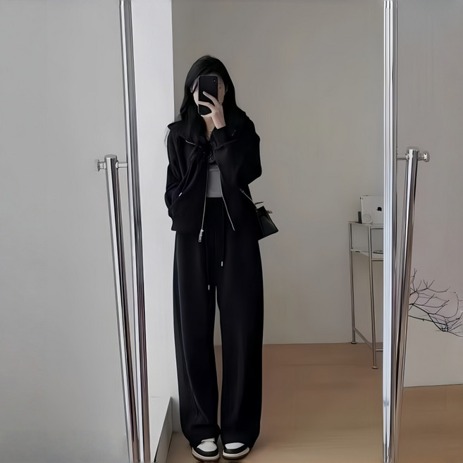 ZAJA트레이닝 세트맨투맨 맨투맨추동 레저후드티셔츠루즈핏 날씬해 보이는맨투맨 세트