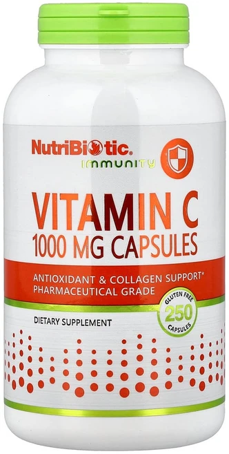 뉴트리바이오틱 비타민C 아스코르브산 1000mg 250캡슐, 1팩, 250정 - 쿠팡