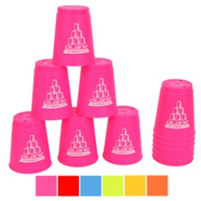 오레인 스포츠스택 스피드컵 컵쌓기 6컬러 아기컵쌓기 스포츠태킹 두뇌운동 지능발달 장난감, 라임, 1개