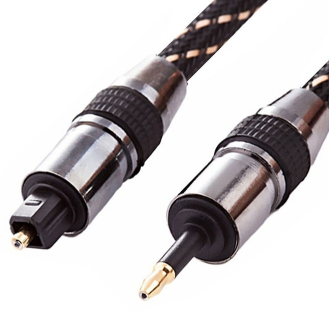 UniSync 光纖數位音訊24K鍍金方口轉圓口傳輸線 銀灰色, 單一產品, 1條