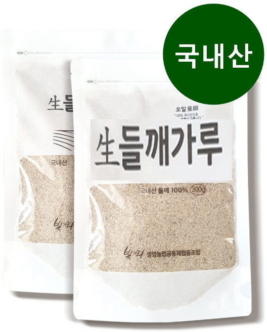 빛가람생명농업공동체협동조합 볶지않은 국산 생들깨가루, 600g, 1세트