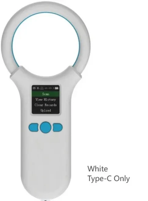 W91A 동물 RFID 리더 134.2Khz/125Khz 애완 FDX-B 조정 가능한 사운드 밝기 B 개 고양이 말 휴대 마이크로, 01 White Type-C Only, 1개