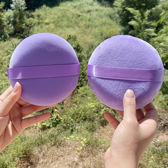 느낌상점 메이크업 대형 대왕 퍼프 화장 파우더 쿠션 스펀지, 1개, 퍼플