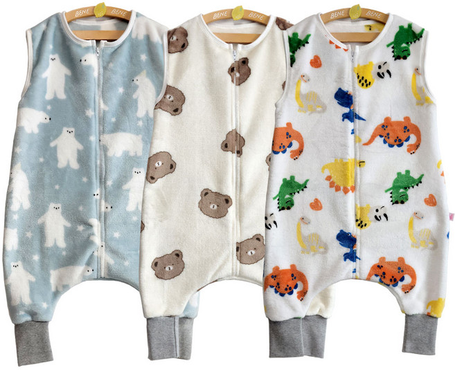 유아 아동 아기 가을 겨울 수면조끼 극세사_슬립색(극세사)