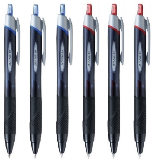 유니볼 제트스트림 볼펜 6개 SXN-150-38, 0.38mm 6개(청3적3)