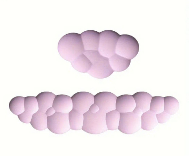 King"s 구름 손목보호 메모리폼 받침대 마우스 키보드패드, 1개, 핑크(마우스1개)