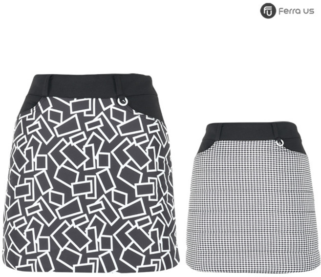 골프연습용품 골프용품 페라어스 여성 패딩 모노패턴 골프 스커트 ASYE4110W0 필수템