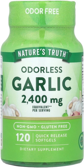 Nature's Truth 무향 마늘 속방형 소프트젤 120정(소프트젤 1정당 1 200mg), 1개 - 쿠팡