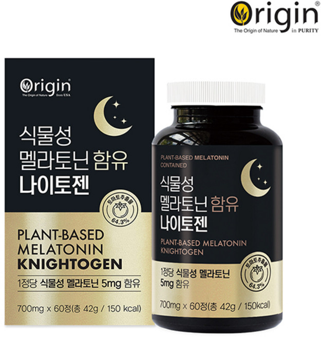 오리진 식물성 멜라토닌 함유 나이토젠 60회분, 1박스, 60정